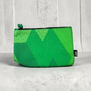 Ipsy x Tetris Green Geometric Makeup Bag Pouch Small Travel Case Retro Gamer